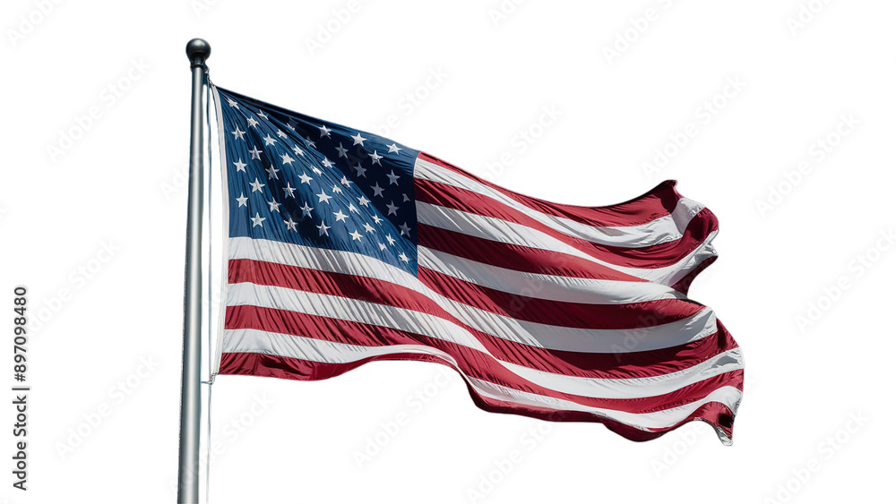 Naklejka premium Patriot day, american flag with transparent background, Generative ai.