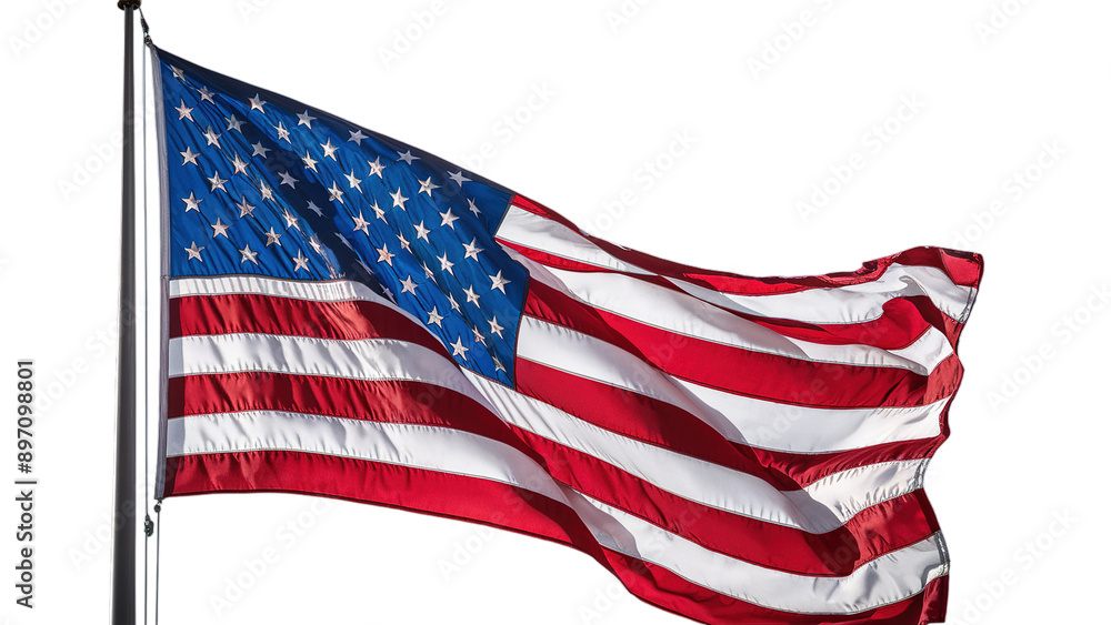 Obraz premium Patriot day, american flag with transparent background, Generative ai.