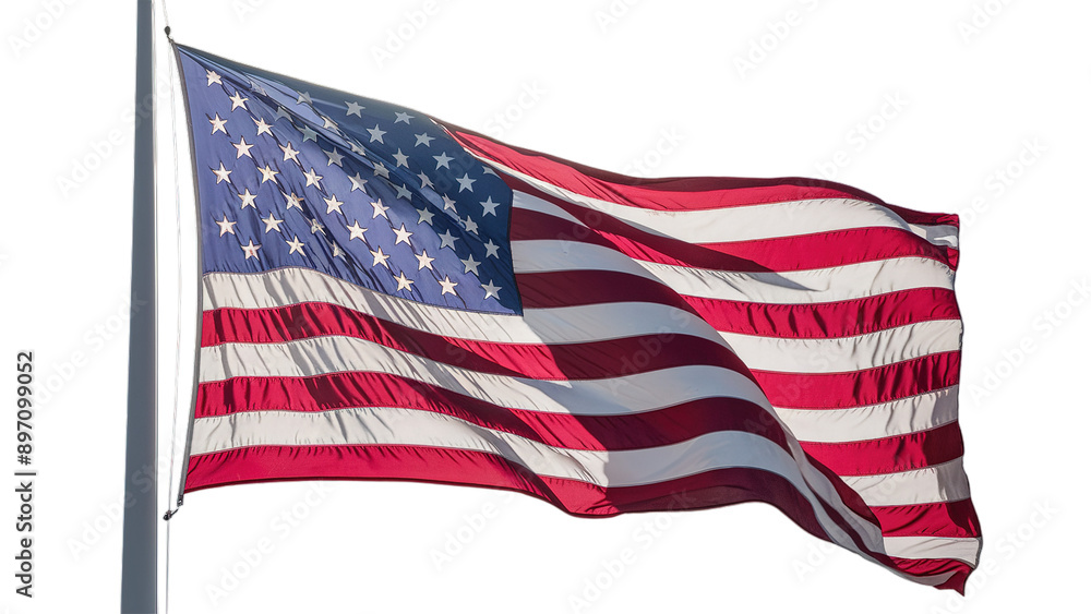 Obraz premium Patriot day, american flag with transparent background, Generative ai.