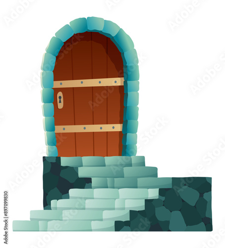 Vector cartoon medieval prison, torture object. Vector element isolated on white