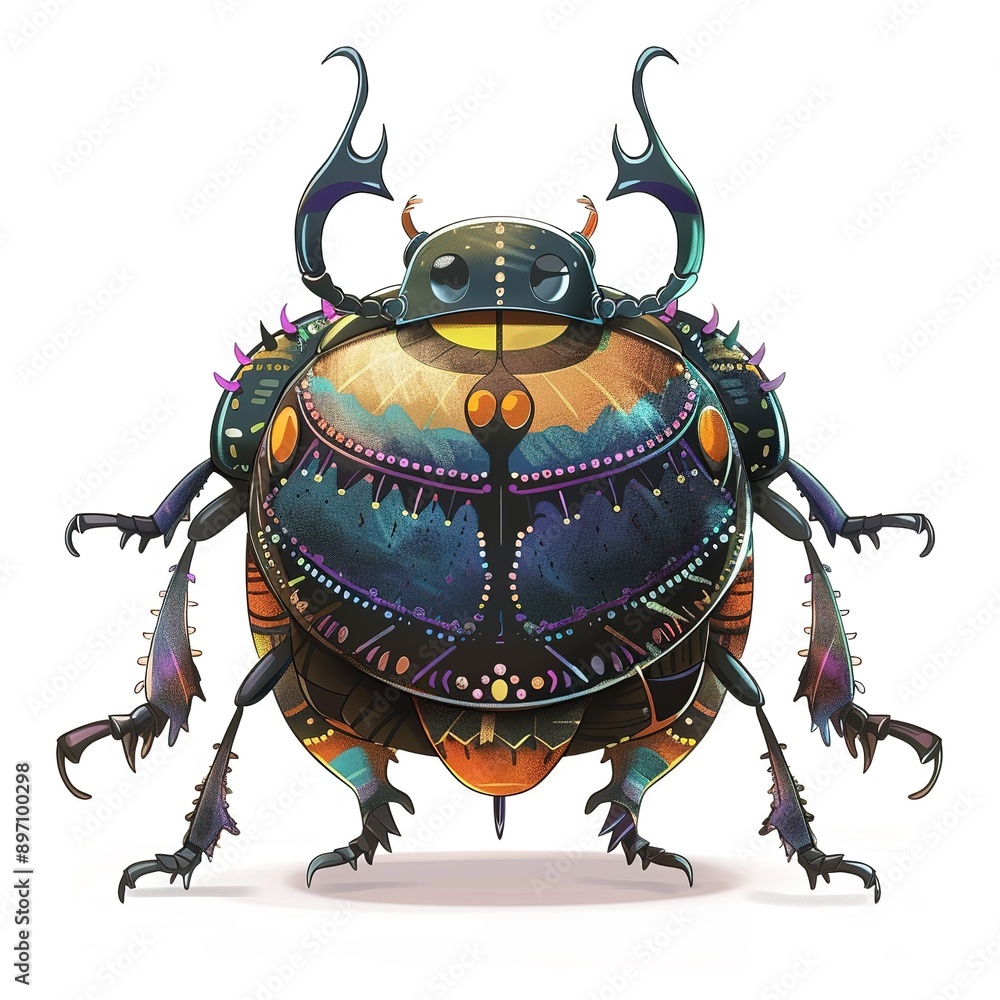 dung beetle Festival animal fashion cartoon isolated whitebackground 16:9 dung beetle Festival animal fashion cartoon isolated whitebackground 16:9