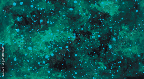 Abstract luxury bokeh background. Beautiful turquoise color of particles. Abstract background with bokeh effect. Luxury turquoise background. Shiny lights background on grunge structure. Vector illust