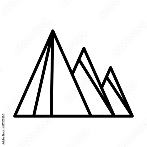 Pyramids of Giza line icon