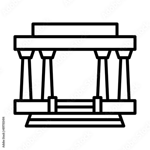 Lincoln Memorial line icon