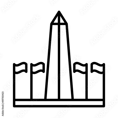 Washington Monument line icon