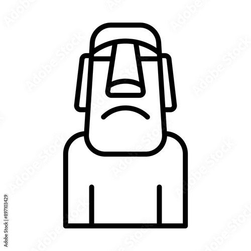 Moai Statues line icon