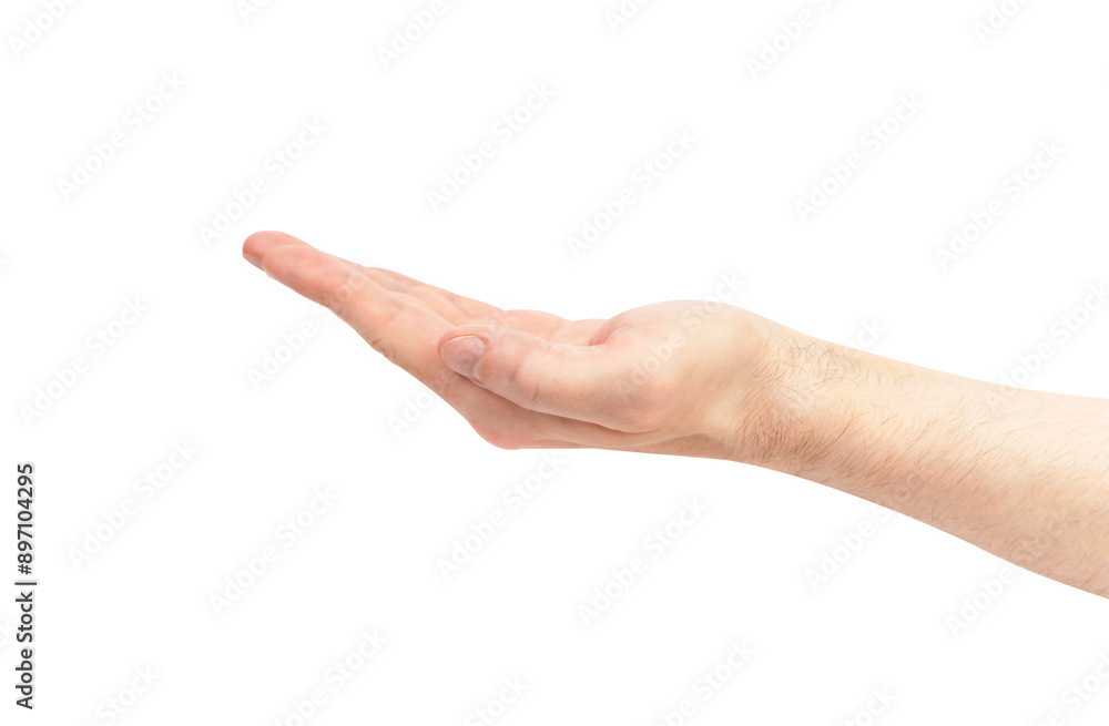 Man's hand isolated is on white background. Man's hand isolated is on white background.