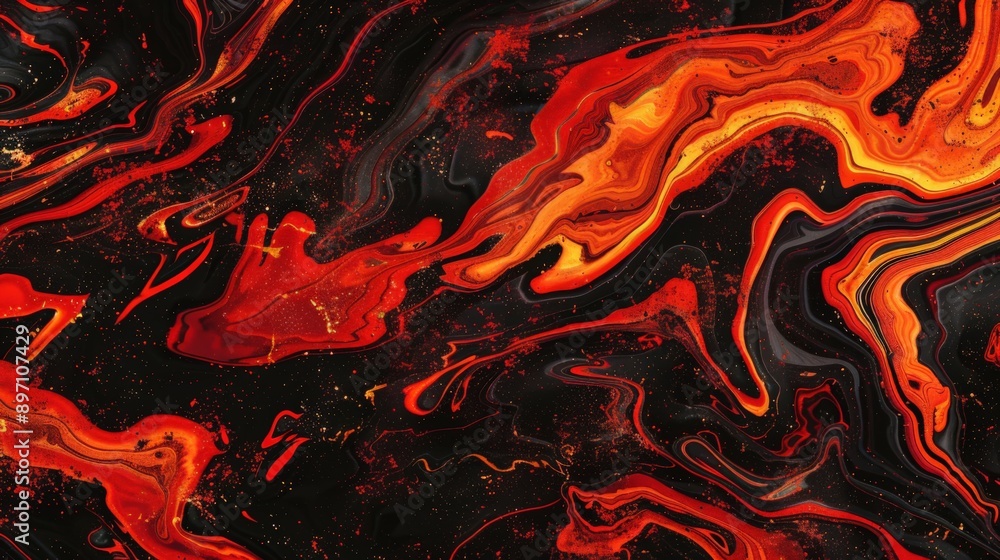 Abstract background with a swirling red and black design reminiscent of molten rock or lava Abstract background with a swirling red and black design reminiscent of molten rock or lava