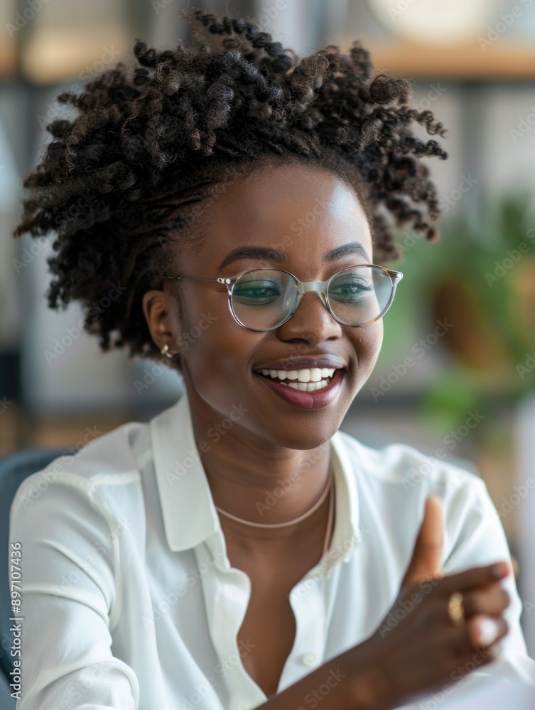A woman wearing glasses sits at a desk, focusing on her work A woman wearing glasses sits at a desk, focusing on her work