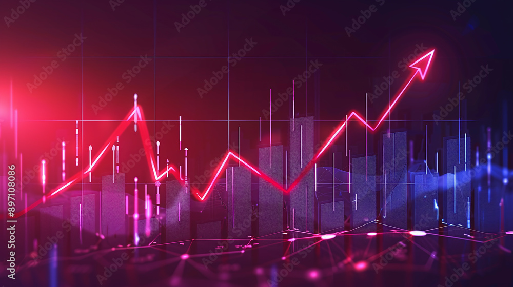 Stock market trading investment stick graph. finance and economy concept Stock market trading investment stick graph. finance and economy concept