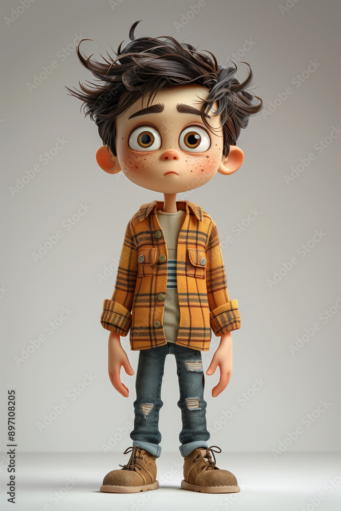 Portrait of a cute 3d boy character 3d rendering, illustration Portrait of a cute 3d boy character 3d rendering, illustration