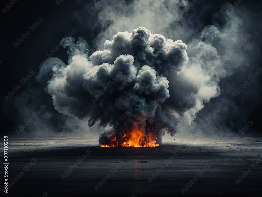 Exploding smoke with empty center, eerie fog effect for Halloween background Exploding smoke with empty center, eerie fog effect for Halloween background