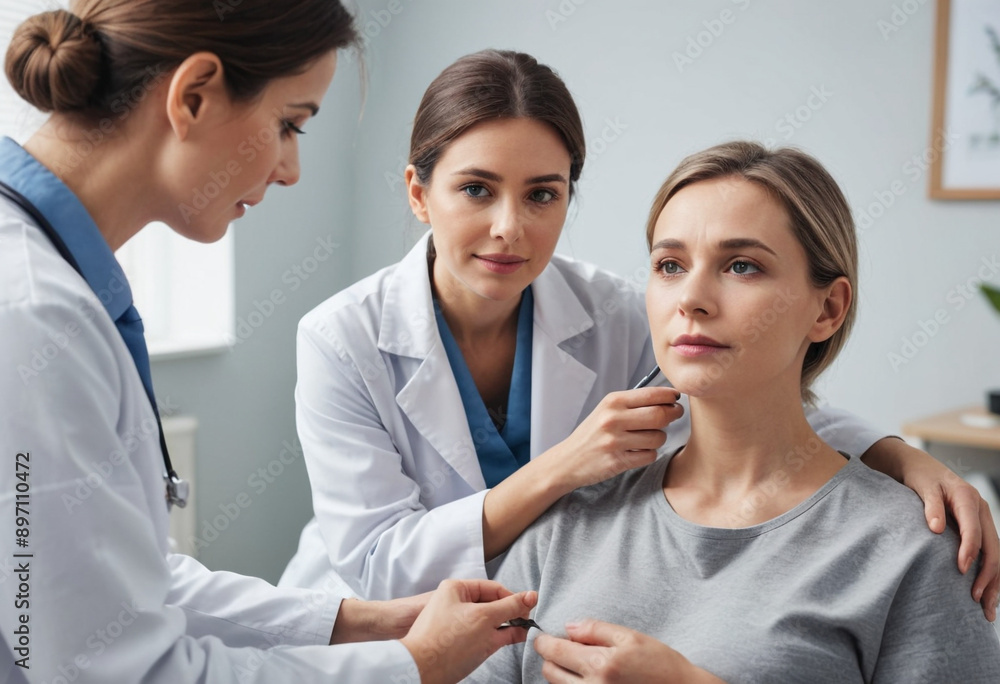 A mental health professional offering therapy to a patient (Healthcare). A mental health professional offering therapy to a patient (Healthcare).
