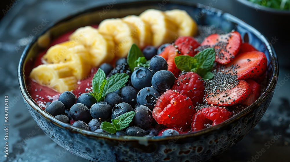 Delicious smoothies and salads with fresh seasonal fruits. Delicious smoothies and salads with fresh seasonal fruits.