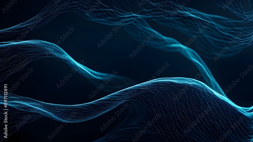 Obraz premium abstract blue background, blue lined technology themed background