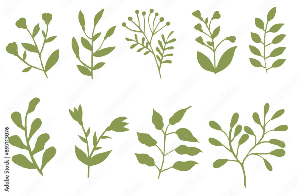 plants flower botanical elements silhouette plants flower botanical elements silhouette
