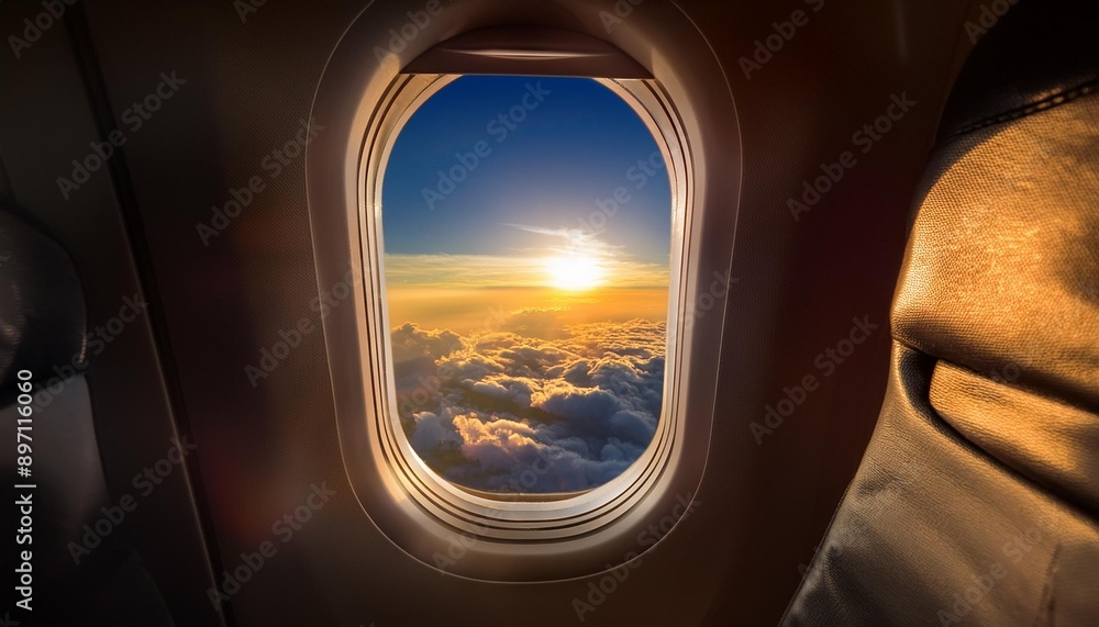 Fototapeta premium view sky frow window airplane