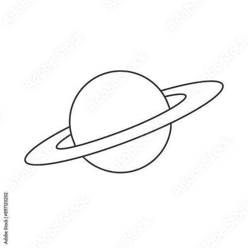 Saturn icon in flat style. Planet vector illustration on white isolated background. Galaxy space business concept