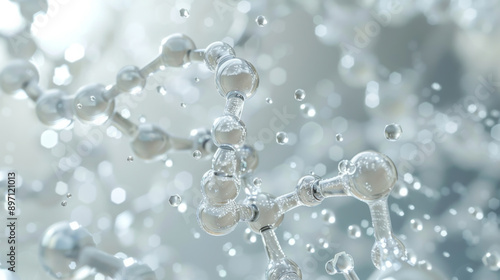 Wallpaper Mural Cosmetic Essence, Liquid bubble, Molecule inside Liquid Bubble on DNA water splash background Torontodigital.ca