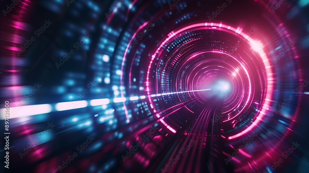 Obraz premium Futuristic Neon Tunnel