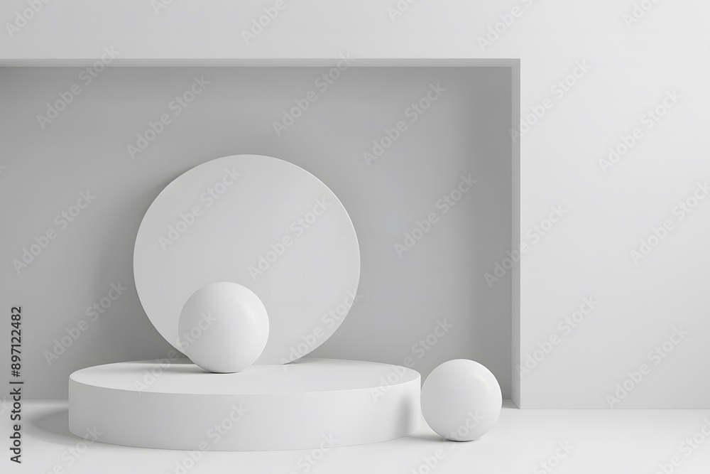 Minimal background, mock up with podium for product display, Abstract white geometry shape background minimalist mock ,Abstract mock up backgroundup 3D rendering Minimal background, mock up with podium for product display, Abstract white geometry shape background minimalist mock ,Abstract mock up backgroundup 3D rendering
