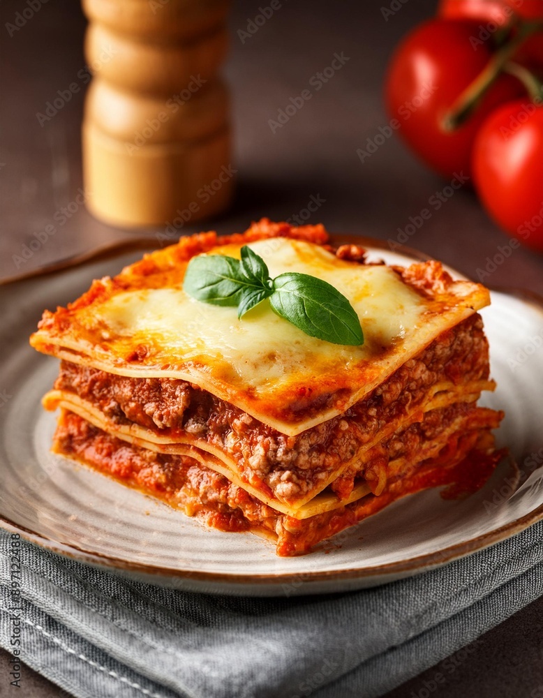 Italian traditional lasagne with bolognese sauce Italian traditional lasagne with bolognese sauce