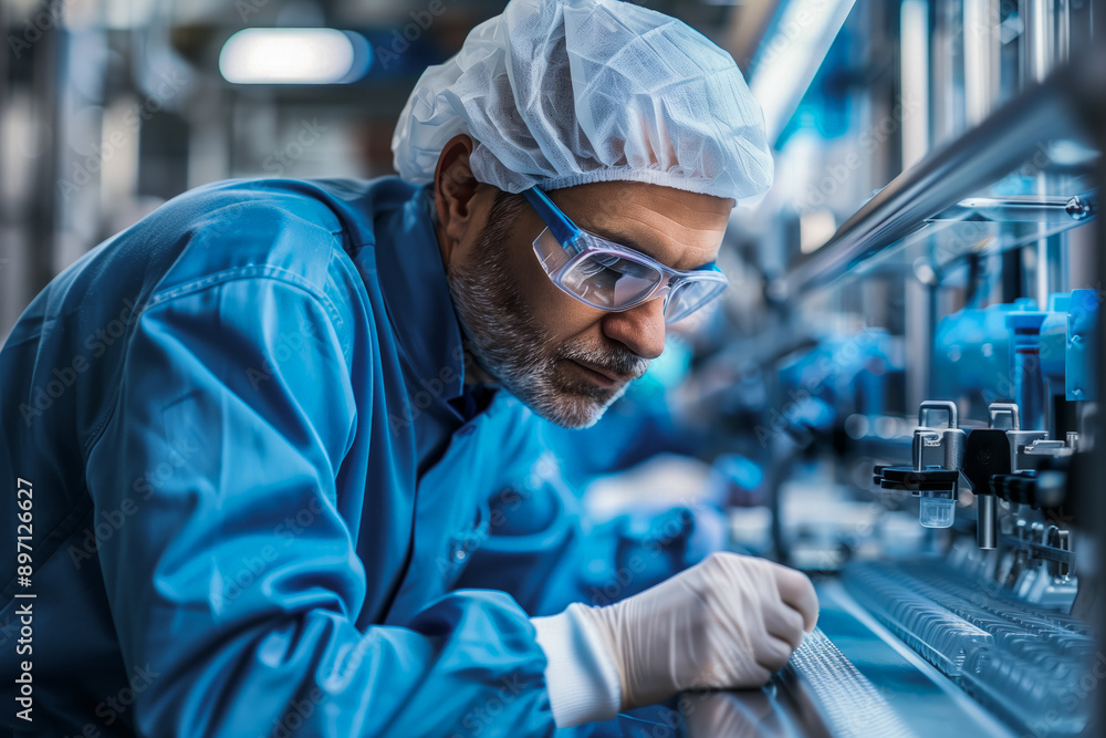 Dedicated researcher conducting experiments in lab. Generative AI image Dedicated researcher conducting experiments in lab. Generative AI image