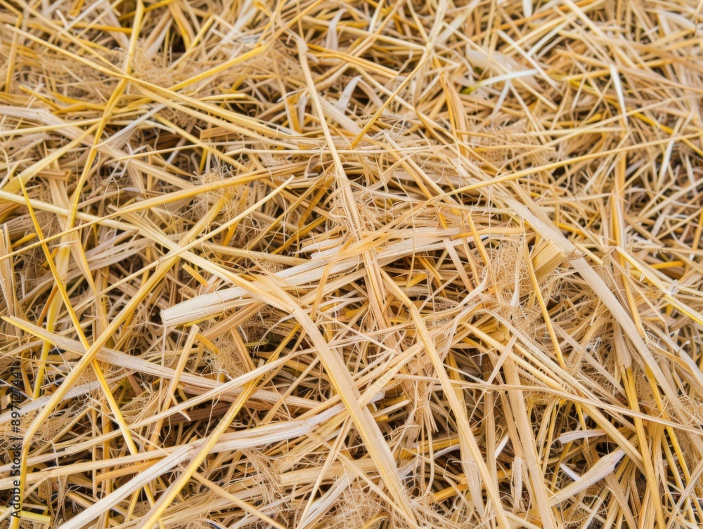 Close-up of dry straw with intricate textures and golden hues Close-up of dry straw with intricate textures and golden hues