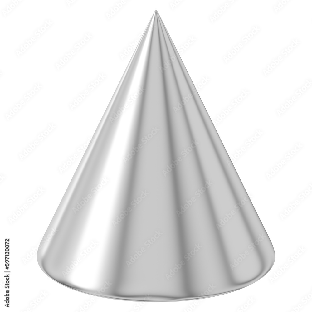 Metallic cone png 3D geometric shape, transparent background Metallic cone png 3D geometric shape, transparent background