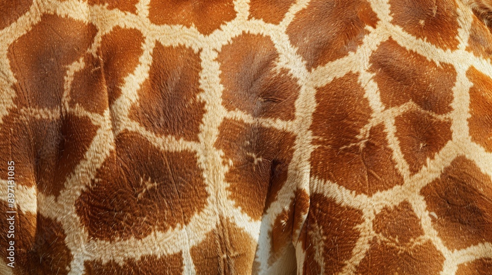 A close-up shot of a giraffe's skin, showcasing the intricate pattern of its spots. The image captures the beauty and complexity of this natural design. A close-up shot of a giraffe's skin, showcasing the intricate pattern of its spots. The image captures the beauty and complexity of this natural design.