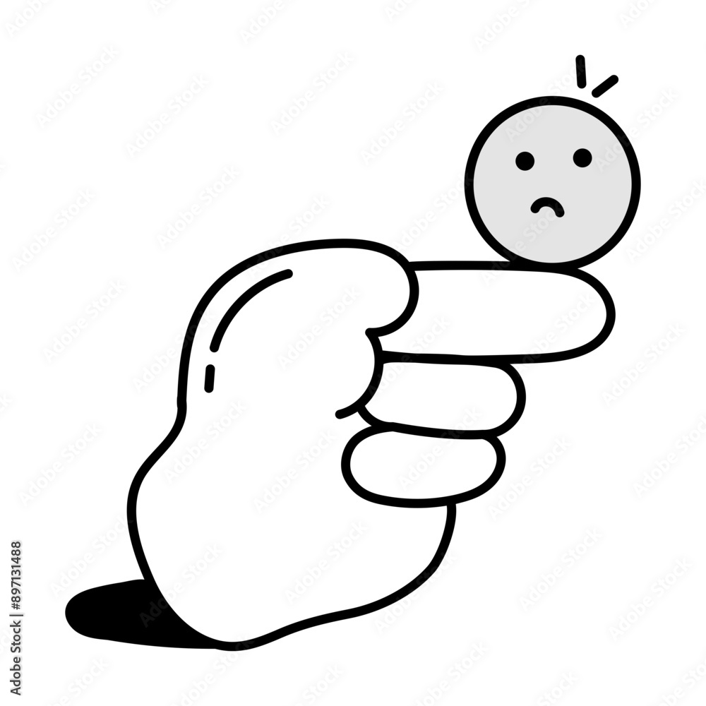 Sad gesture cartoon style icon
Sad gesture cartoon style icon