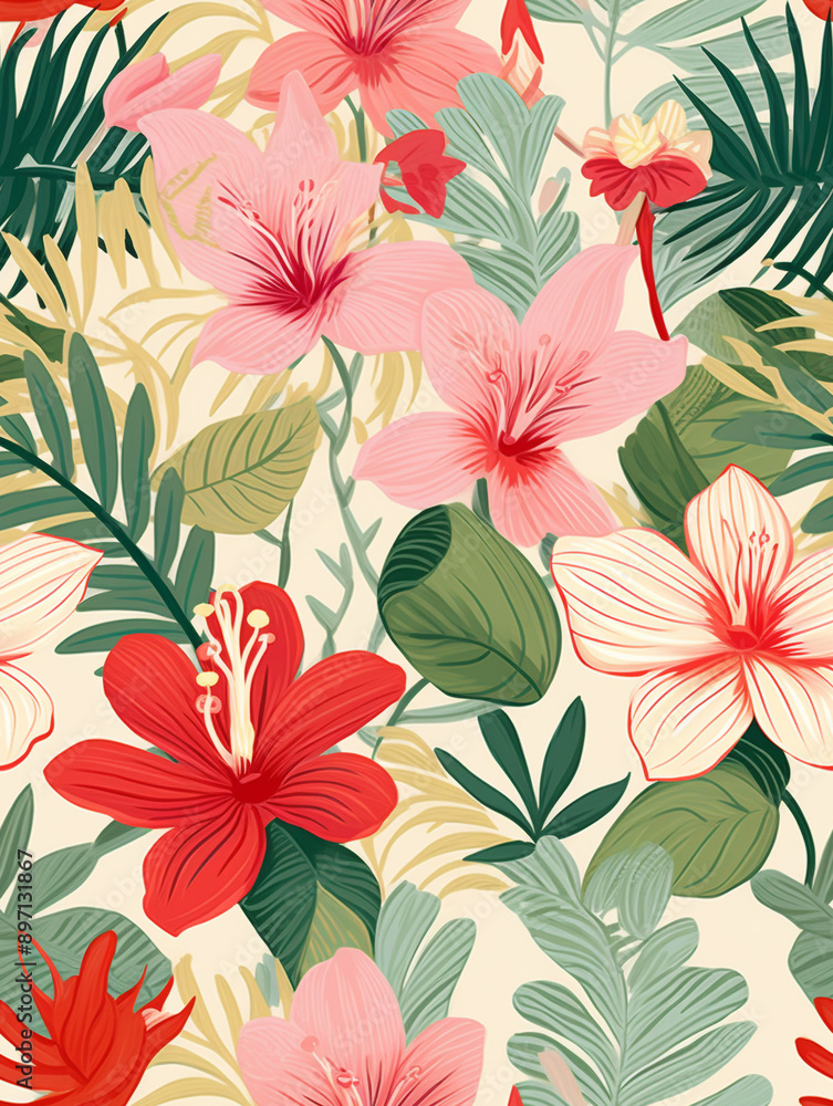 Obraz premium Pastel Petunias: Soft Floral Background Vibrant Violets: Seamless Floral Textiles