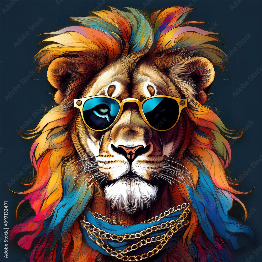 Lion head mascot character Lion head mascot character