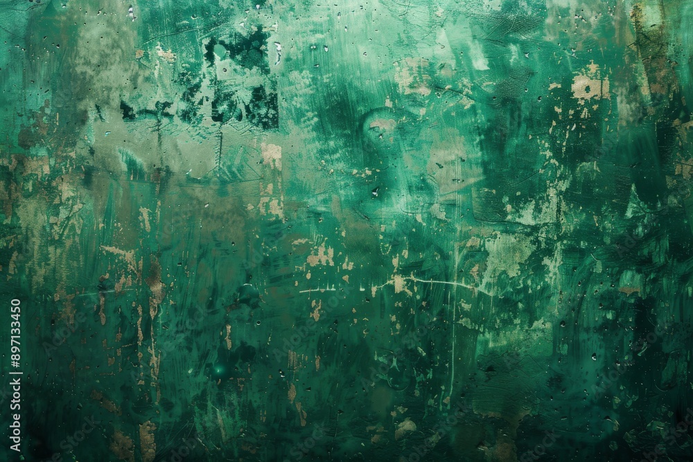 Obraz premium Abstract background wallpaper, Dark green watercolor texture with black swirls, in the style of a matte paper background. Banner abstract background of green emerald marble surface.