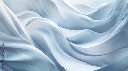 Wallpaper Mural Graceful white fabric cascading to form a stunning abstract backdrop with fluid shapes Torontodigital.ca