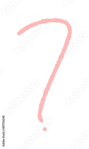 ラフな手書きのピンク色のクエスチョンマーク - はてな･なぜ･なに･疑問のイメージ素材
