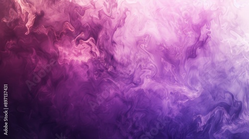 Abstract design resembling smoke or ink in water on a vibrant purple background