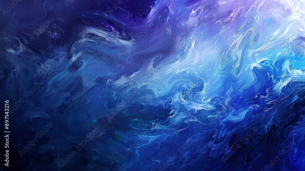 Fototapeta premium Abstract Blue Swirling Background. generative ai illustration.