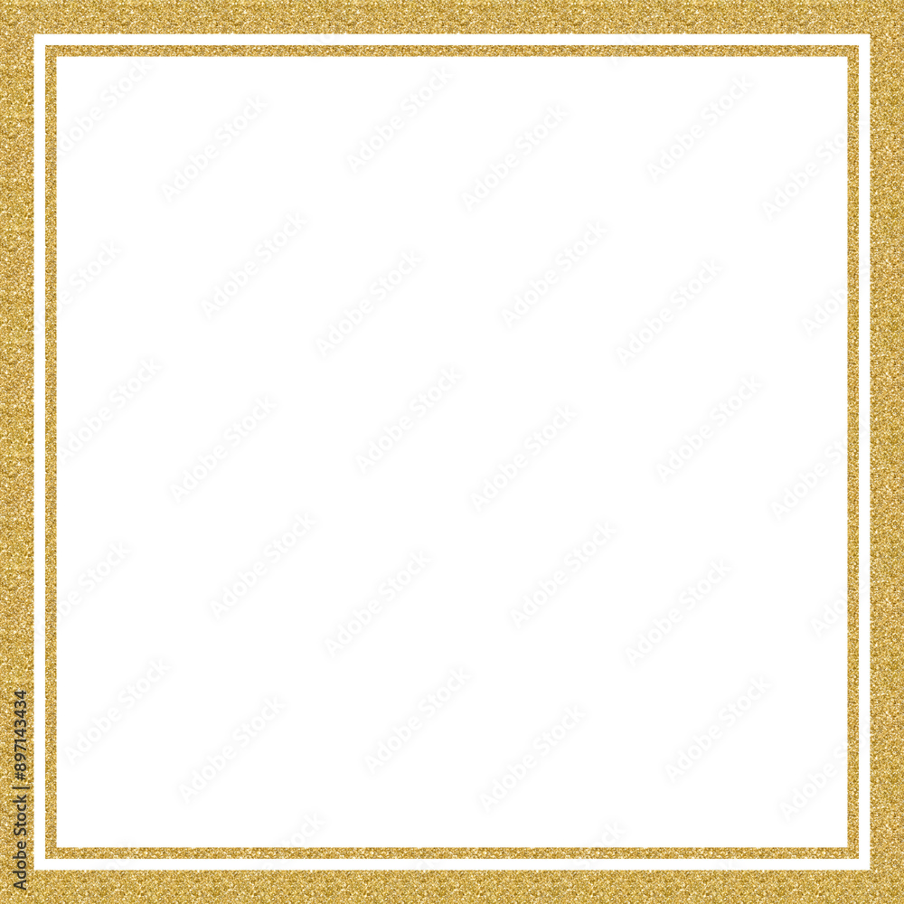Gold glitter frame square isolated transparent Gold glitter frame square isolated transparent