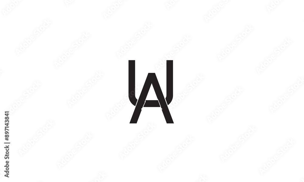 UA, AU, U, A Abstract Letters Logo Monogram UA, AU, U, A Abstract Letters Logo Monogram