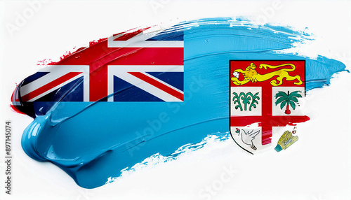 Paint stain in the colours of the Fiji flag