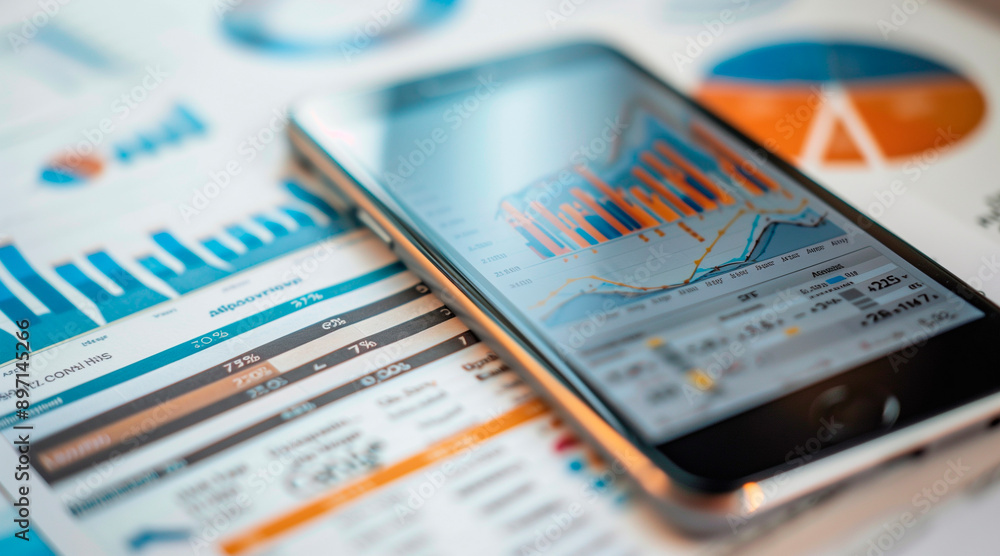 a smartphone, yearly financial report, chart with years data statistics, company progress and growth by year, 2025 a smartphone, yearly financial report, chart with years data statistics, company progress and growth by year, 2025
