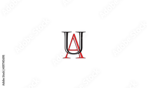 UA, AU, U, A Abstract Letters Logo Monogram 