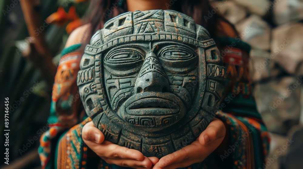Fototapeta premium Person holding a cultural artifact with pride, heritage, identity support