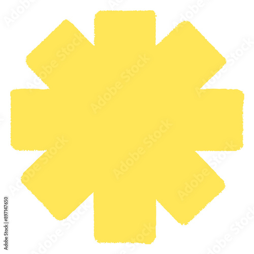 Yellow asterisk png sticker, transparent background