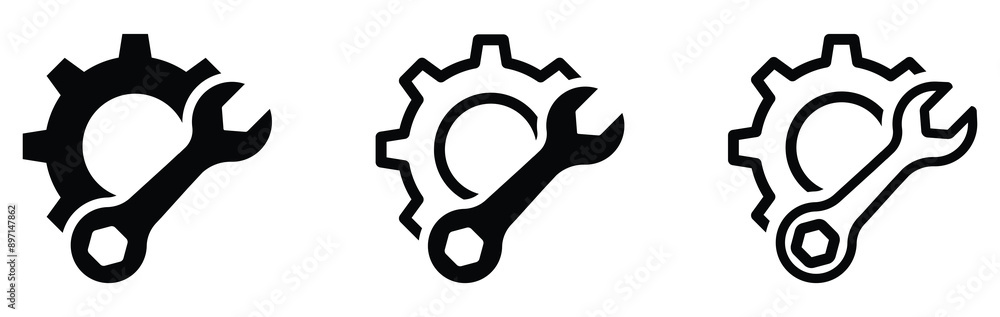 Manufacturing vector icons. Service vector icon designs set Manufacturing vector icons. Service vector icon designs set