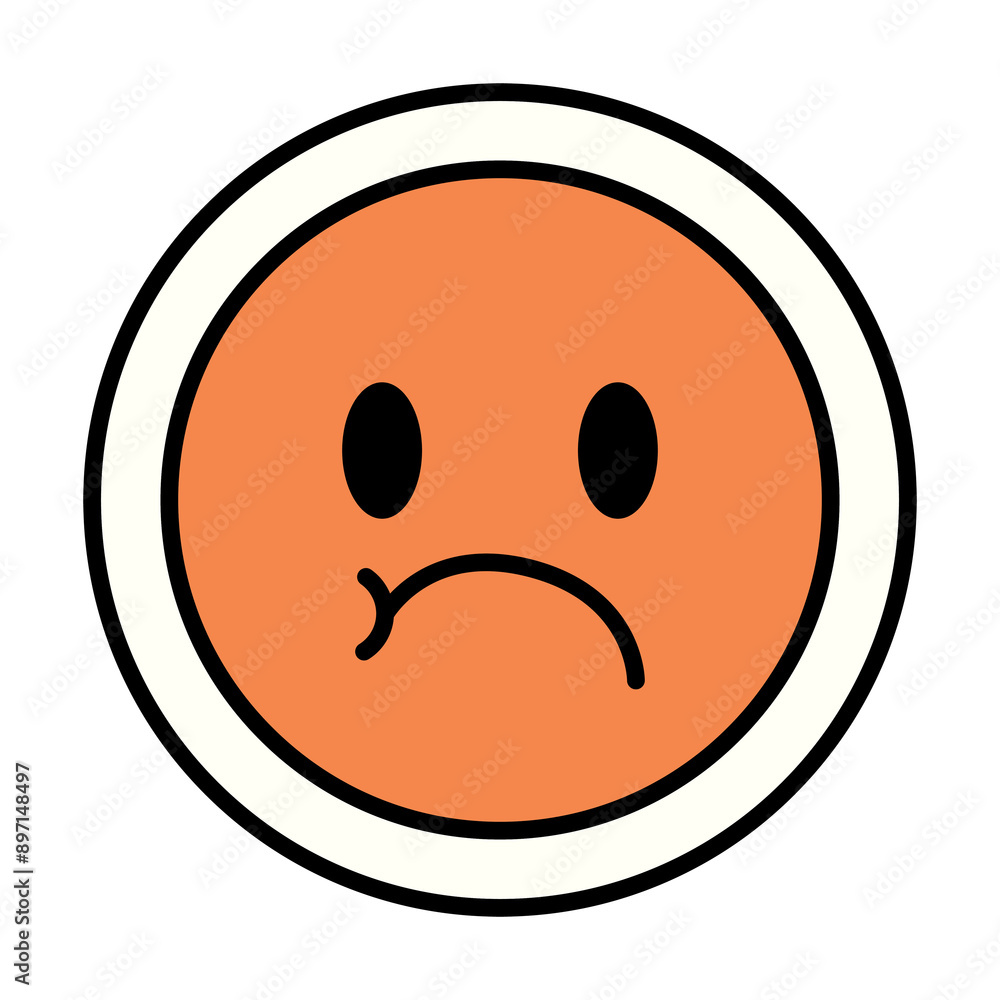 Fototapeta premium Angry face sticker png icon, line art design, transparent background