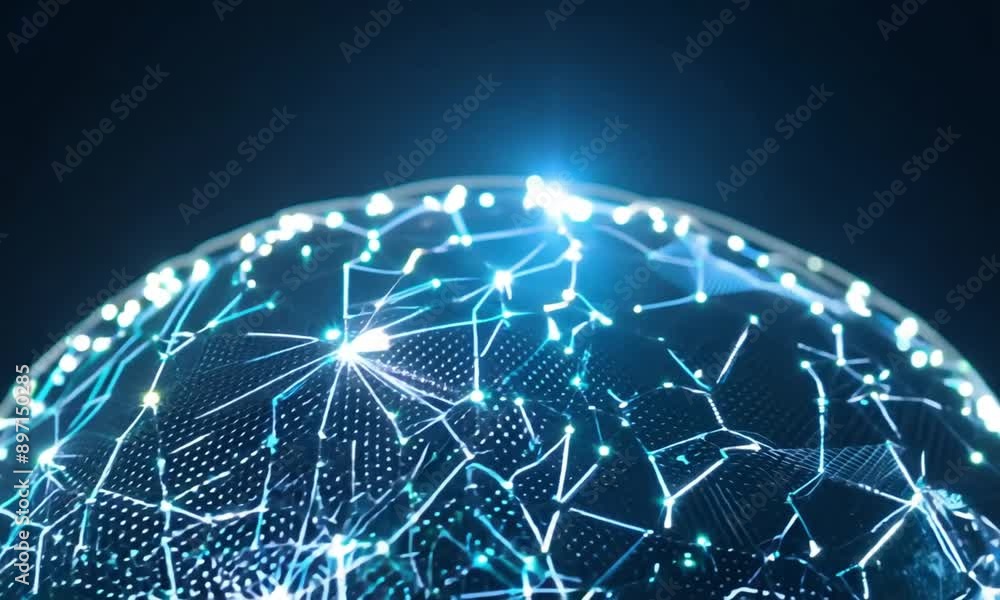 Cybernetic Network Nodes, High-Tech Background for Digital Connectivity ...