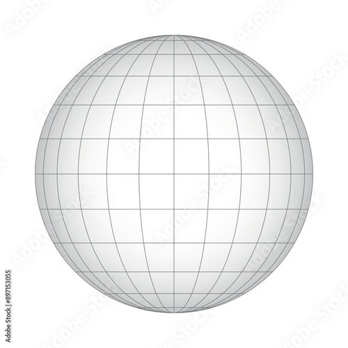 Earth planet globe grid of meridians and parallels