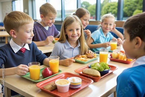 children eating breakfast